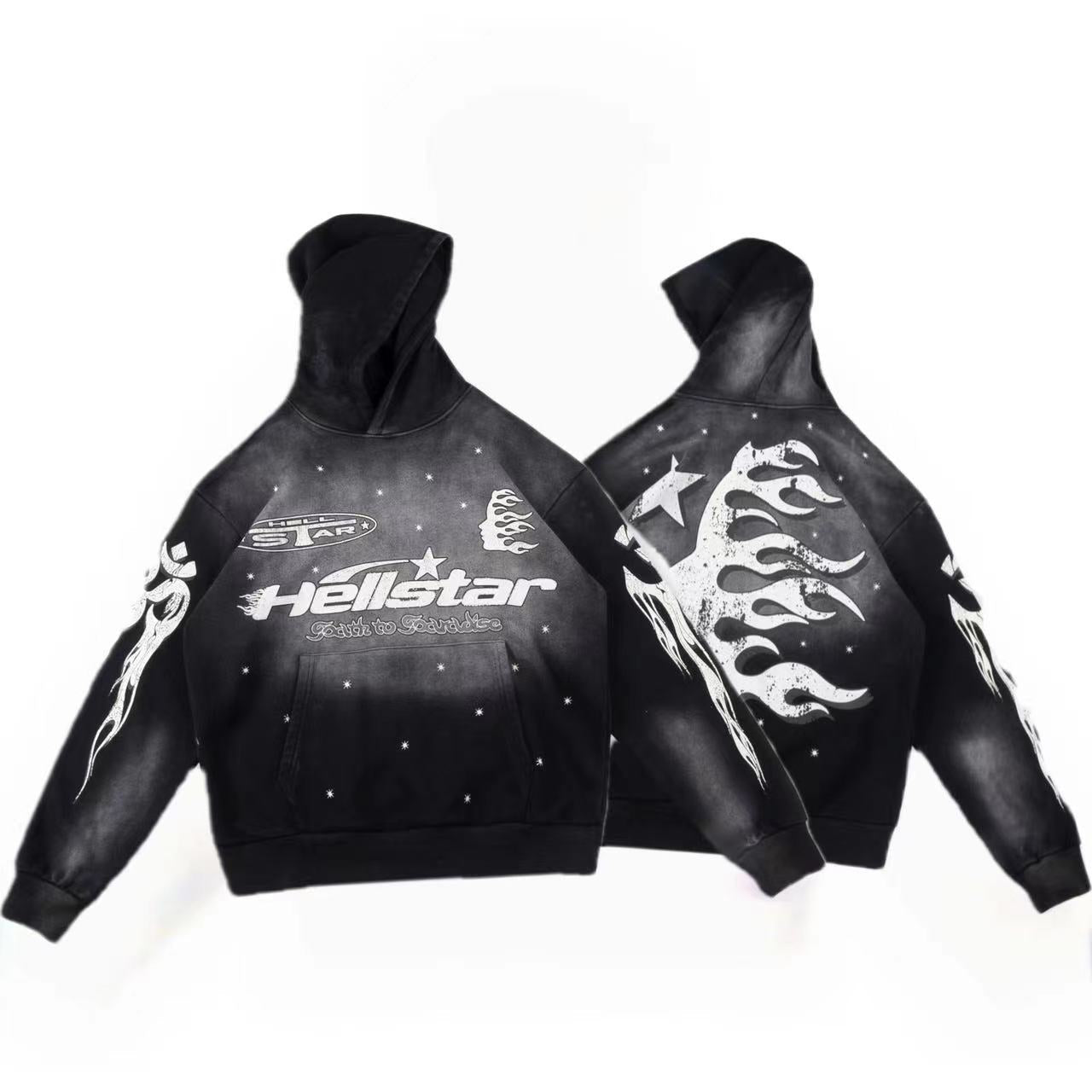 Hellstar Hoodie Vintage Distressed Creative Printing