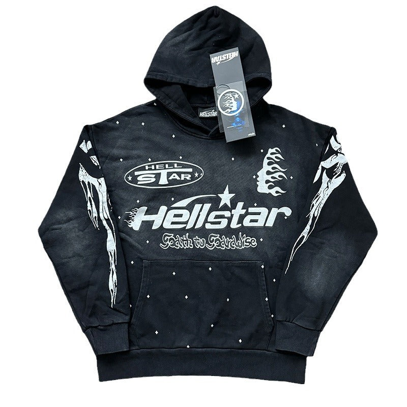 Hellstar Hoodie & Pants autumn wash make old hoodies sweater